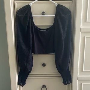 Urban outfitters crop top balloon sleeve shirt